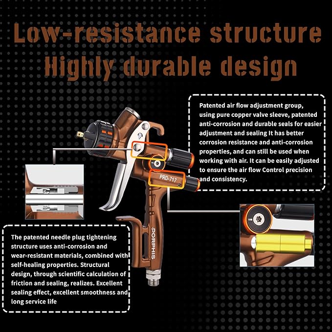 Porphis PRD_717 VS 1.3mm Spray Gun/ premium pastic box kit