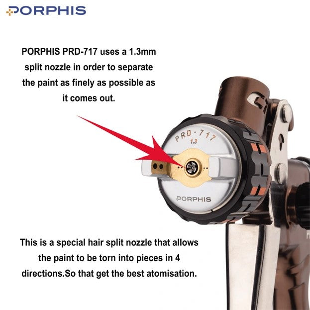 Porphis PRD_717 VS 1.3mm Spray Gun/ premium pastic box kit
