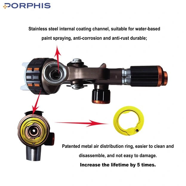 Porphis PRD_717 VS 1.3mm Spray Gun/ premium pastic box kit